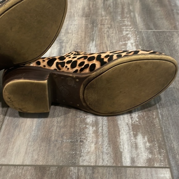 Lucky Brand Leopard Print Boots Real Hair Booties Mobwife - Picture 10 of 12
